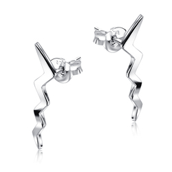 Thunder Shaped Silver Ear Stud STS-5488